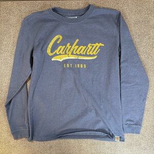 Carhartt Loose Fit Women’s Heavy Long Sleeve Graphic T-Shirt Tee Sz Small S 4/6